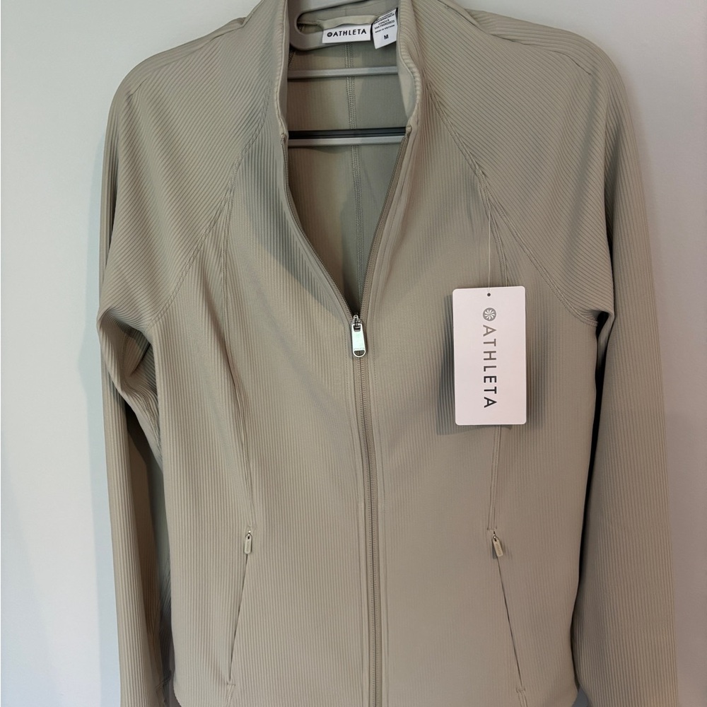 Athleta Tan Salutation Jacket Lightweight Zip-Up